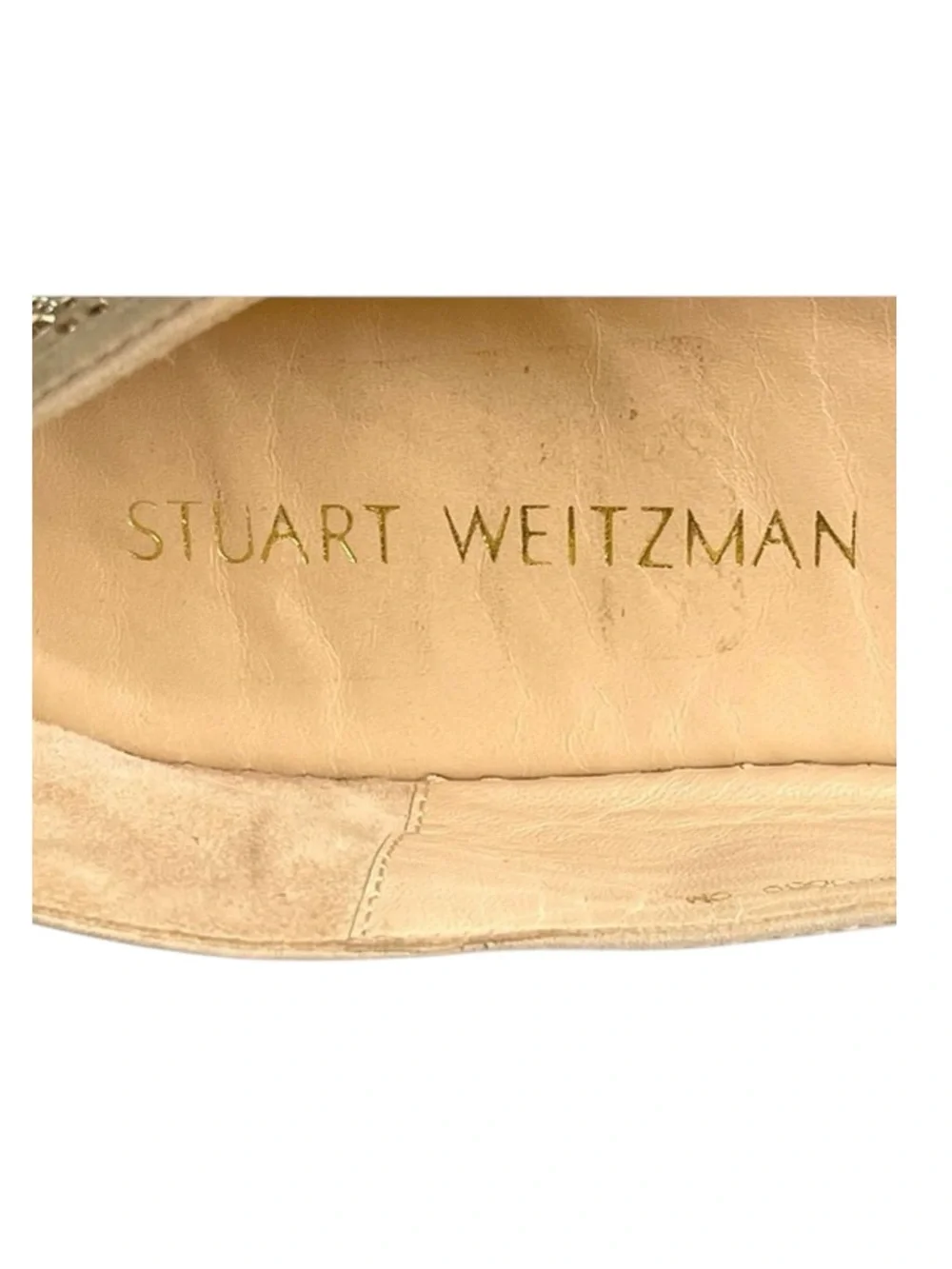 Stuart Weitzman ☀︎︎ Rockon Stud Flat Espadrilles ☀︎︎ Natural Gold Leather ☀︎︎ 9M